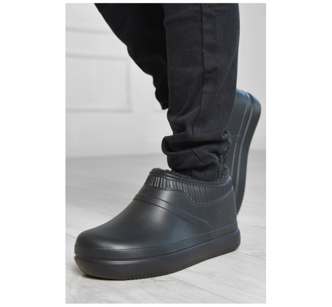 Калоші чоловічі на хутрі чорного кольору 193091L