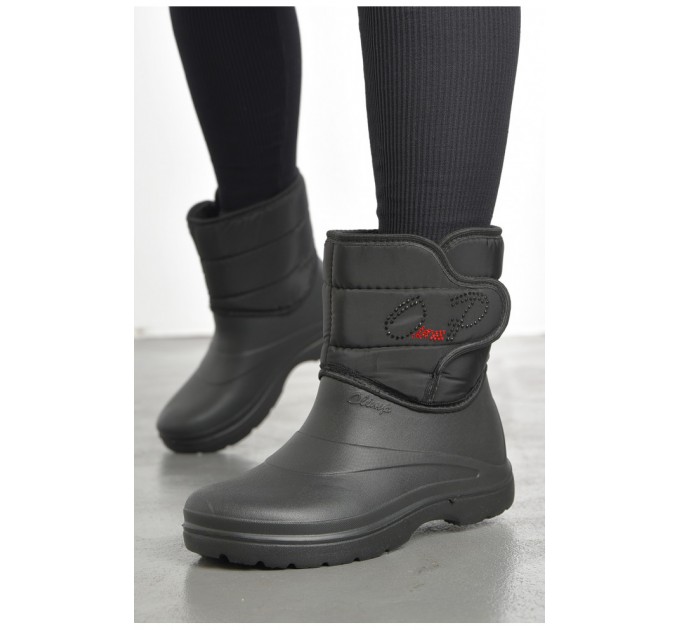 Дутики жіночі на хутрі чорного кольору 193171L