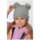 Шапка підліткова для дівчинки однотонна світло-сірого кольору 193182L