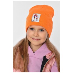 Зимняя шапка подростковая с нашивкой оранжевого цвета 193224L