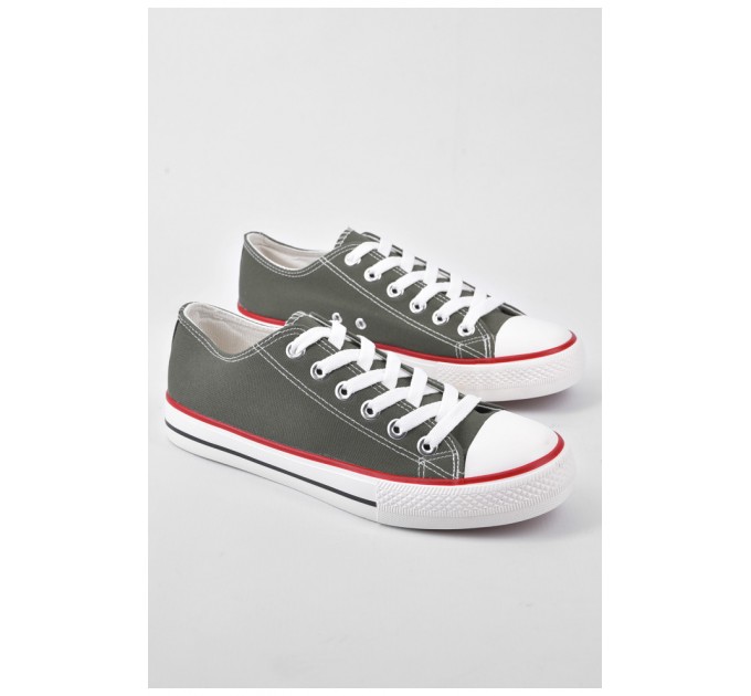 Кеди чоловічі темно-зеленого кольору на шнурівці 193310L