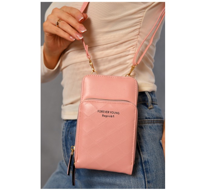 Клатч жіночий з екошкіри рожевого кольору 193592L