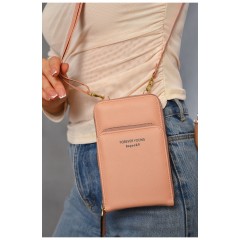 Женский клатч из экокожи розового цвета 193593L