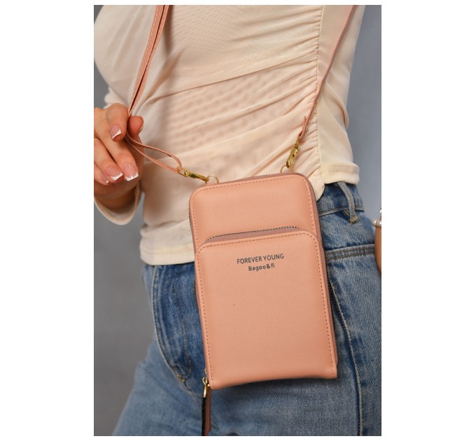 Женский клатч из экокожи розового цвета 193593L