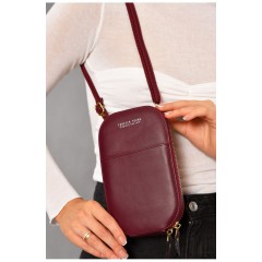 Женский клатч из экокожи бордового цвета 193646L