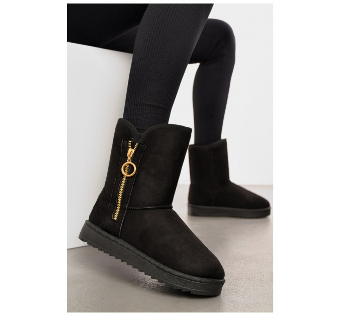 Уггі жіночі на хутрі чорного кольору 193927L