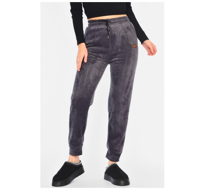 Спортивні штани жіночі на хутрі сірого кольору 193947L