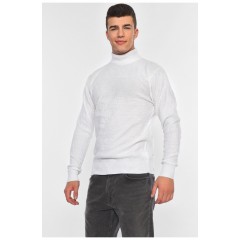 Светр чоловічий однотонний білого кольору 194053L
