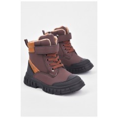 Ботинки детские для мальчика демисезонные коричневого цвета 194098L Ботинки детские для мальчика демисезонные коричневого цвета 194098L