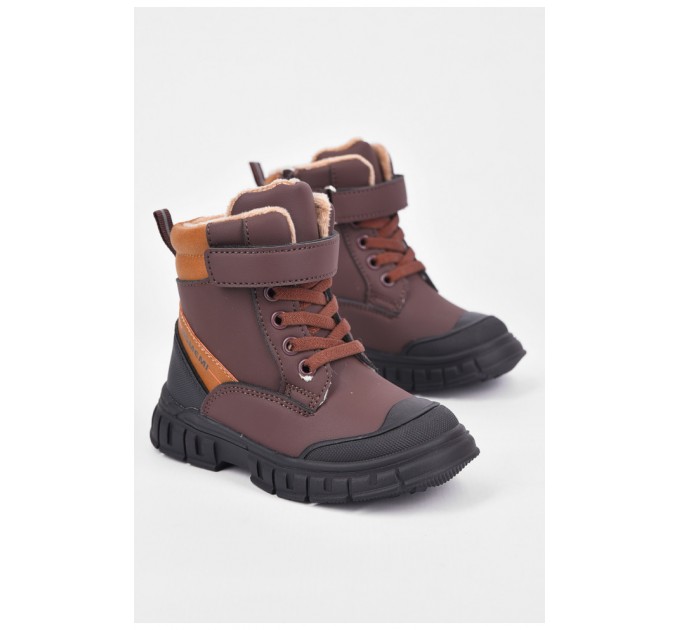 Черевики дитячі для хлопчика демісезонні коричневого кольору 194098L
