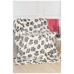 Плед белый с принтом размер 150*200 194106L