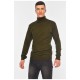 Светр чоловічий однотонний темно-зеленого кольору 194487L