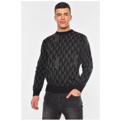 Светр чоловічий однотонний чорного кольору 194528L