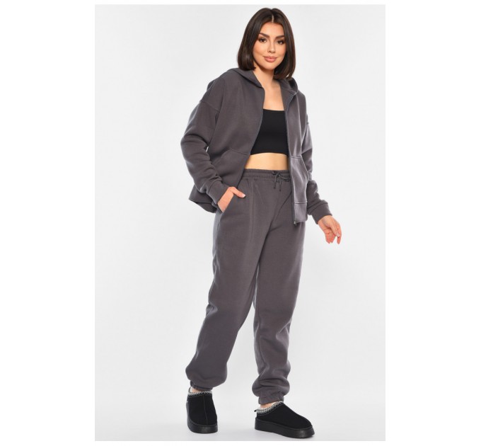 Спортивний костюм жіночий темно-сірого кольору 194534L