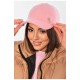 Кепка жіноча ангорова рожевого кольору 194725L