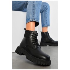 Черевики жіночі зимові на хурті чорного кольору 194744L