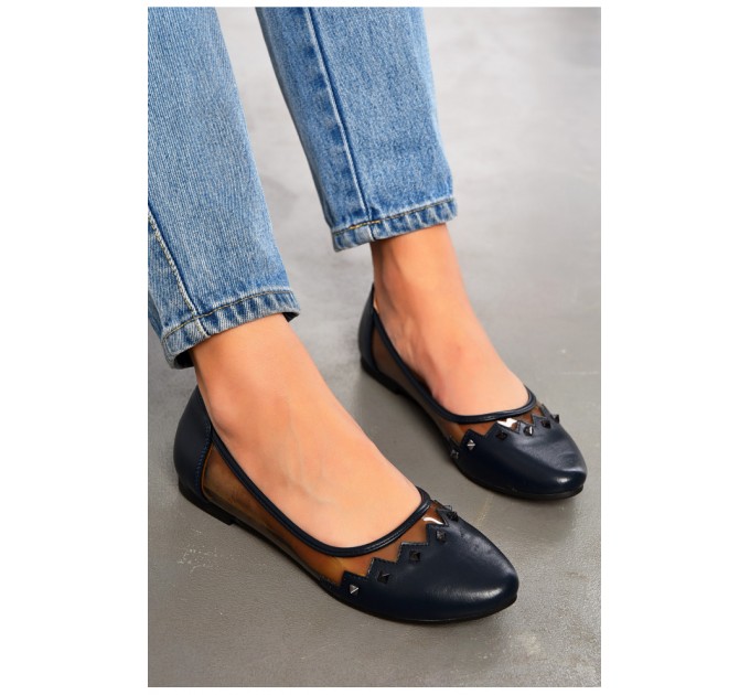 Балетки женские темно-синего цвета 195008L