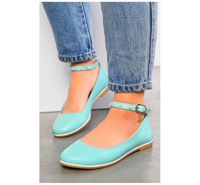 Балетки женские светло-зеленого цвета 195066L