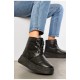 Черевики жіночі зимові чорного кольору на хутрі 195183L
