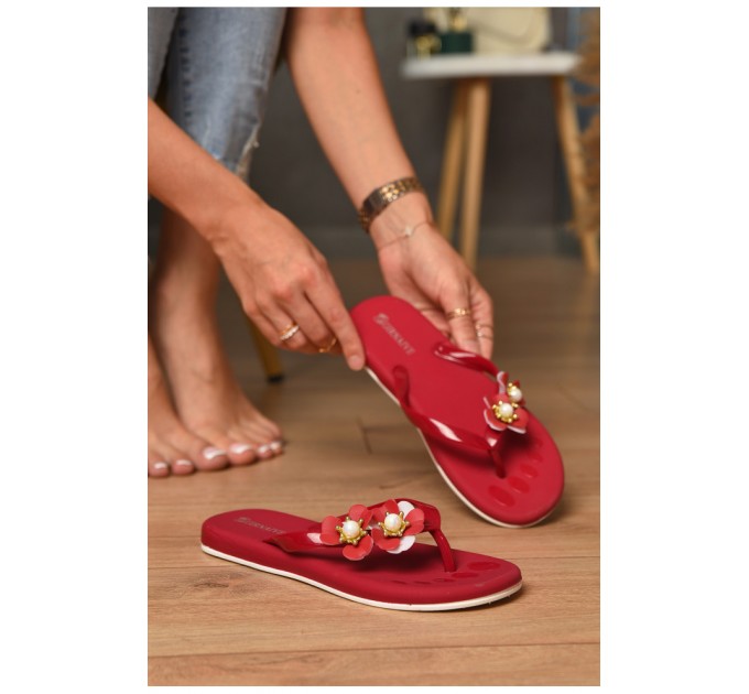 В`єтнамки жіночі гума бордового кольору 195231L