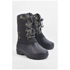 Дутики мужские пена на овчине пиксель черного цвета 195377L