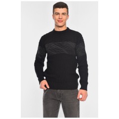 Светр чоловічий однотонний чорного кольору 195394L