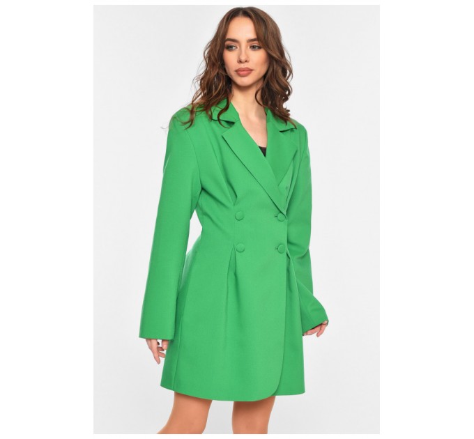 Сукня-піджак жіноча однотонна зеленого кольору 195434L