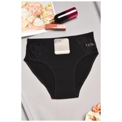 Труси жіночі напівбатальні чорного кольору 195541L