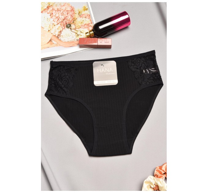 Трусы женские полубатальные черного цвета 195541L