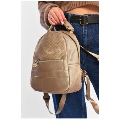 Рюкзак жіночий екошкіра+оксамит коричневого кольору 195731L