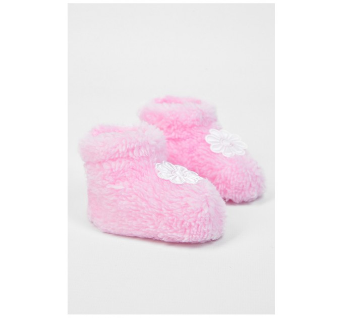 Пинетки для девочки махровые розового цвета 196027L