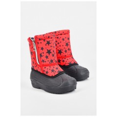 Дутики дитячі зі з`ємною шкарпеткою червоного кольору з зірочками 196044L