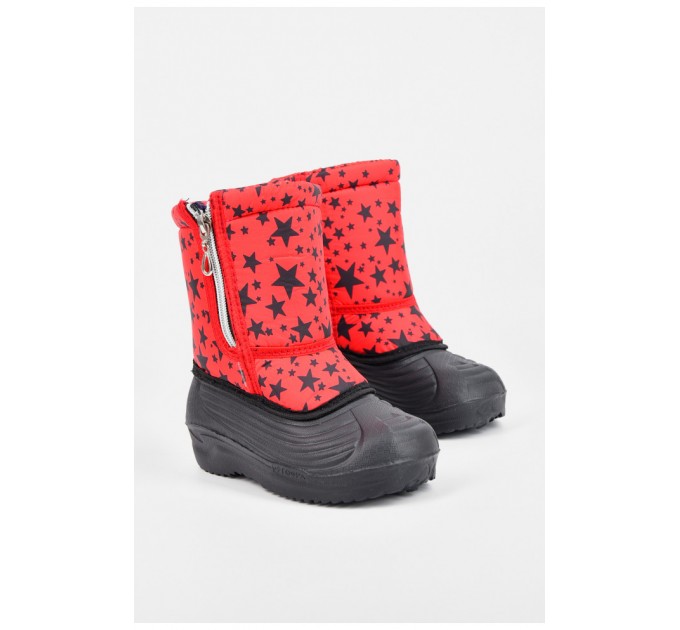Дутики дитячі зі з`ємною шкарпеткою червоного кольору з зірочками 196044L