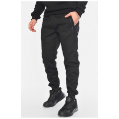 Спортивні штани чоловічі на флісі чорного кольору 196154L