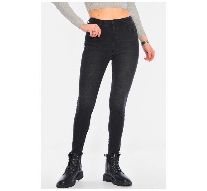 Джинси жіночі скінні чорного кольору 196229L