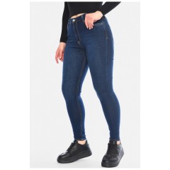 Джинсы женские скинные темно-синего цвета 196261L