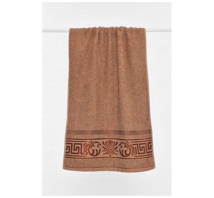 Рушник для обличчя махровий коричневого кольору 196459L