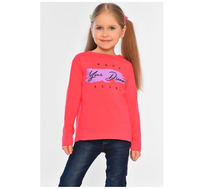 Лонгслив детский для девочки кораллового цвета 196526L