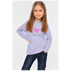 Лонгслив детский для девочки лавандового цвета 196528L