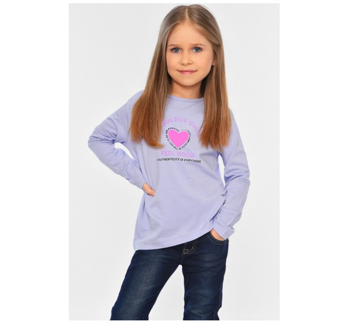 Лонгслив детский для девочки лавандового цвета 196528L