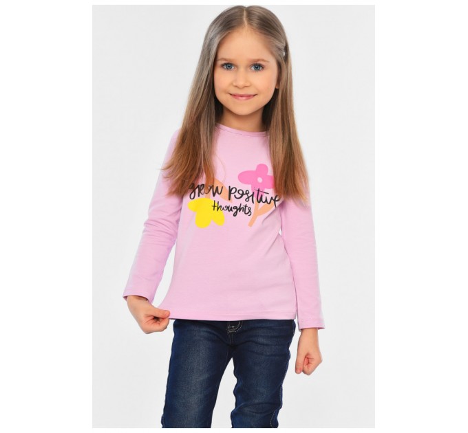 Лонгслив детский для девочки розового цвета 196530L