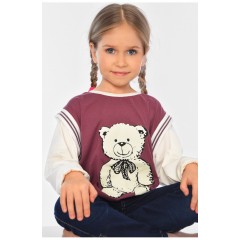 Свитшот детский для девочки сливового цвета 196536L