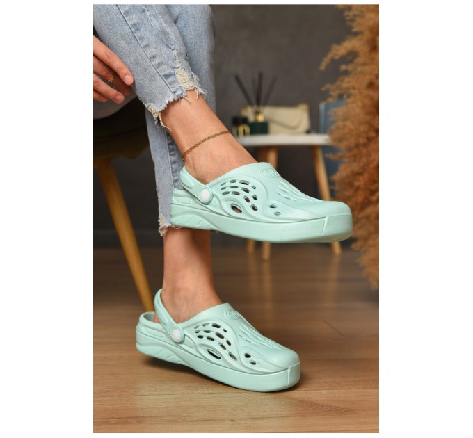 Кроксы женские мятного цвета 196642L