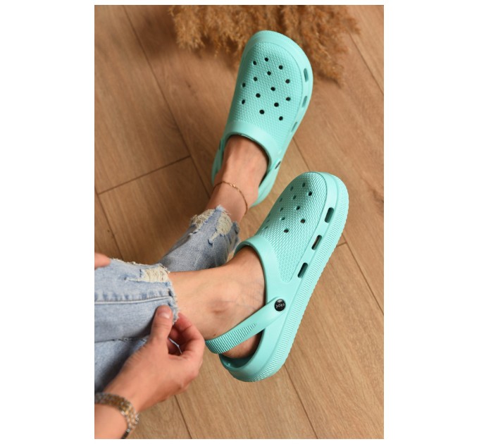 Кроксы женские бирюзового цвета 196657L