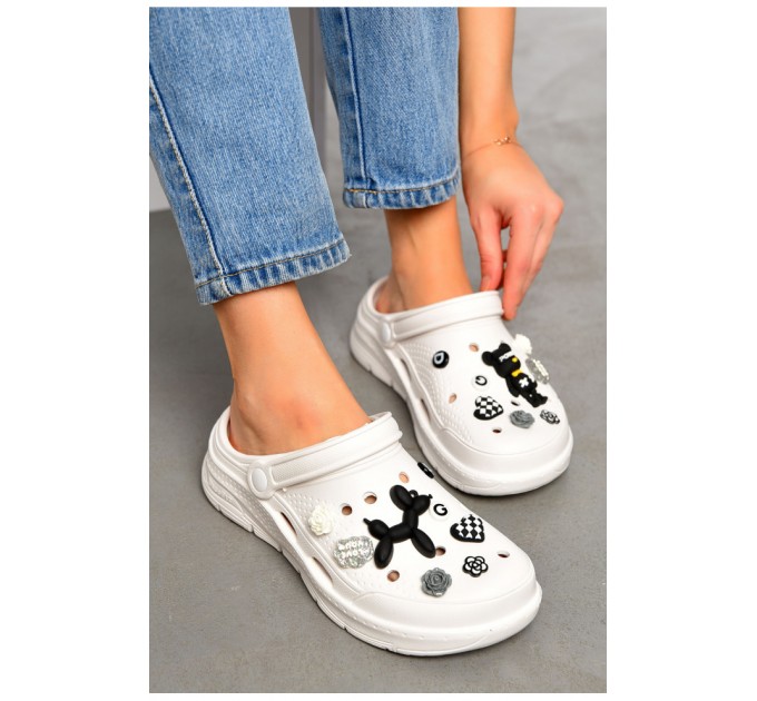 Крокси жіночі білого кольору 196869L