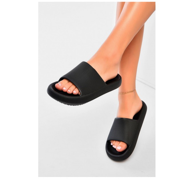 Шльопанці піна жіночі чорного кольору 197245L