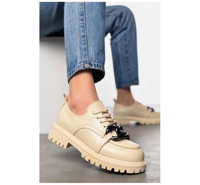 Лоферы женские бежевого цвета 197527L