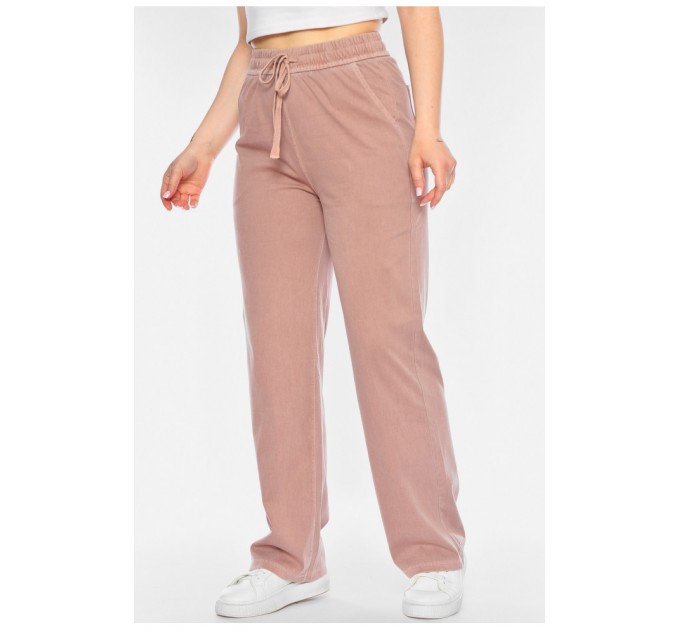 Штани жіночі розкльошені пудрового кольору 198436L