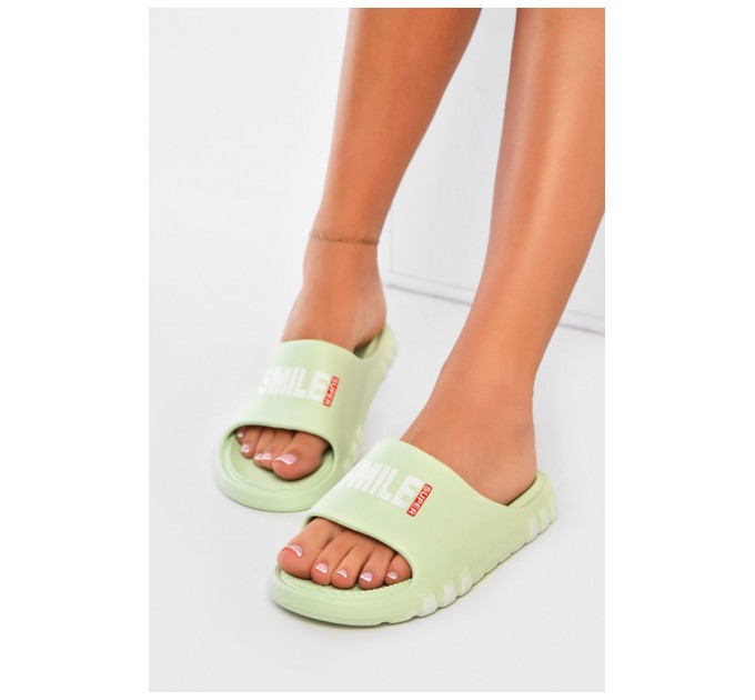 Шльопанці піна жіночі салатового кольору 198886L