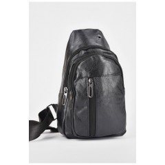 Сумка мужская через плечо из экокожи черного цвета 199028L Сумка мужская через плечо из экокожи черного цвета 199028L